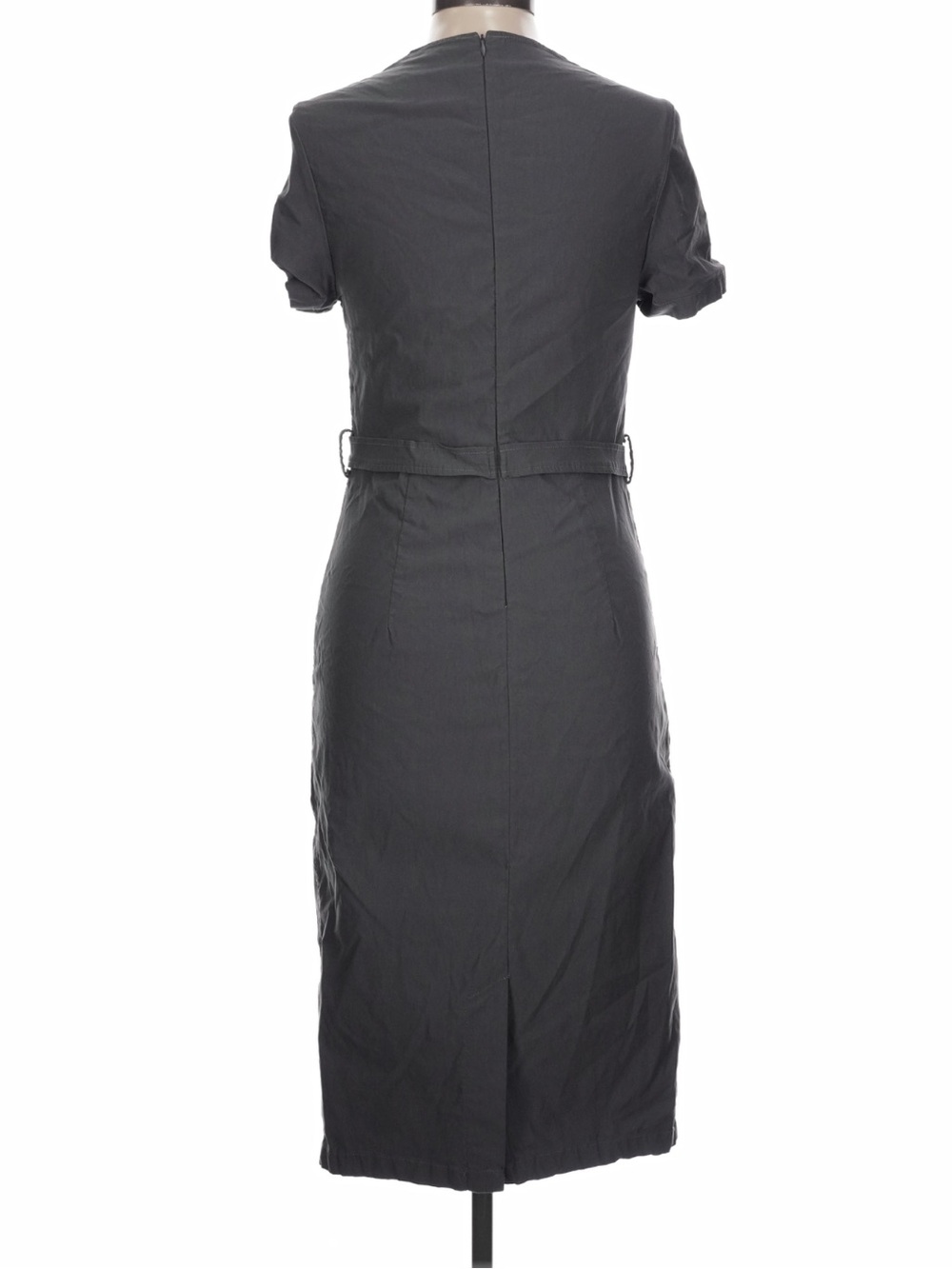 Belle Poque Square-Neck Midi Dress in Charcoal Gray, Large, EUC - Picture 4 of 7